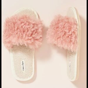 Anthropologie Casa Clara Lola Faux Fur Slippers